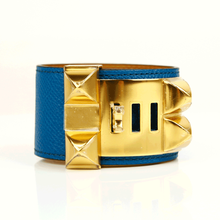 Hermès Collier de Chien Blue & Gold Bracelet