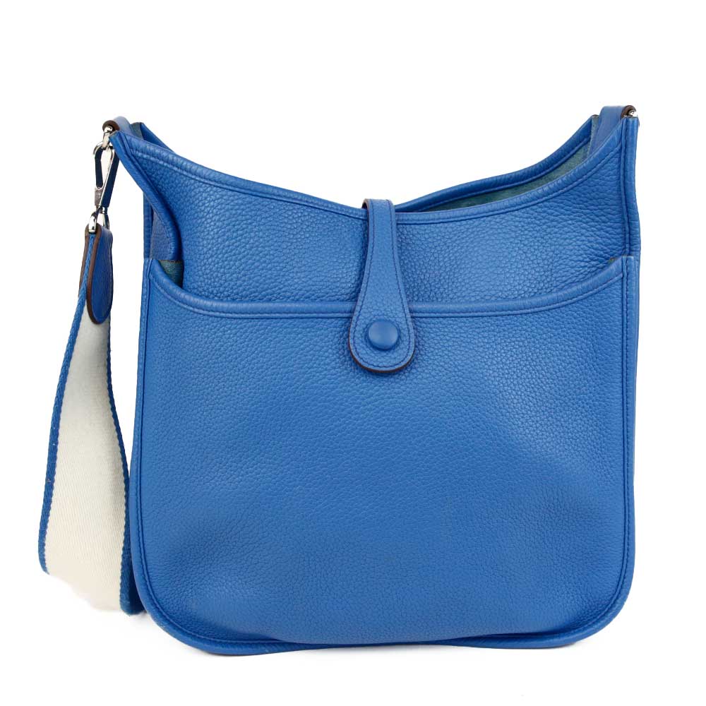 Hermès Blue Evelyne III 29 Clemence Leather Crossbody Bag