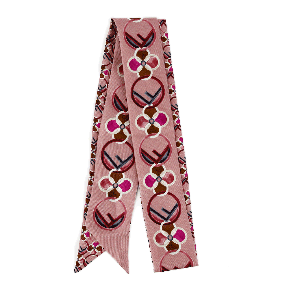 Fendi Pink Printed Silk Wrappy Bandeau