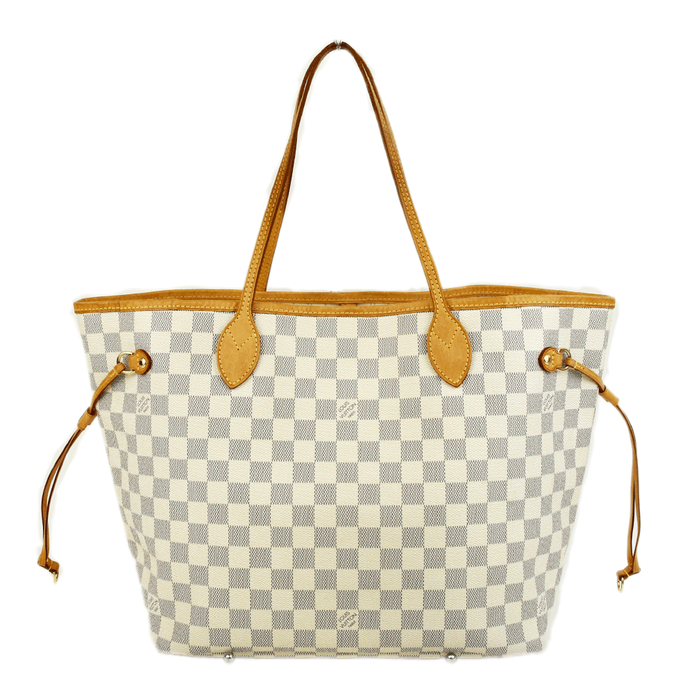 back view of Louis Vuitton Damier Azur Neverfull MM