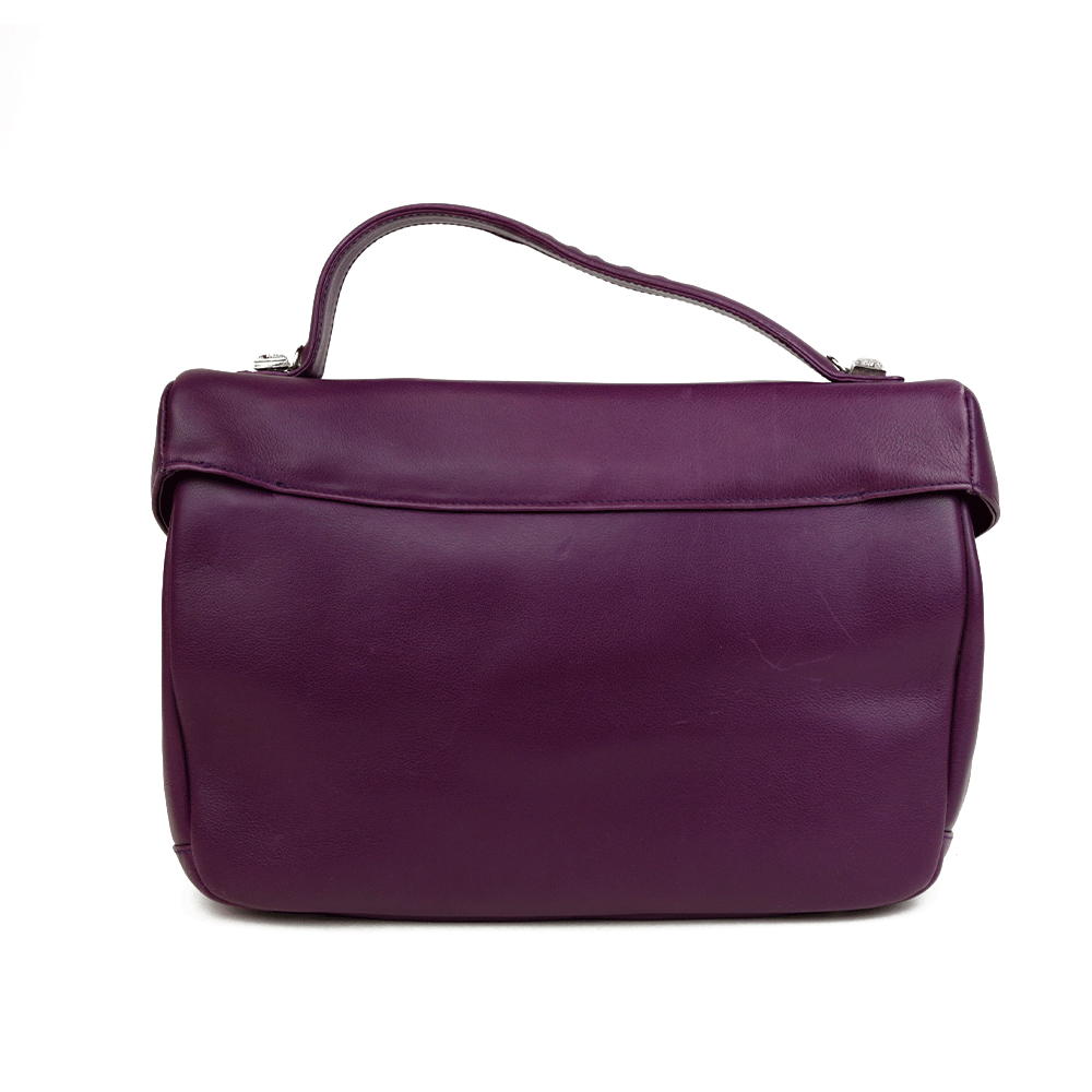 Gianni Versace Vintage Purple Medusa Pin Satchel