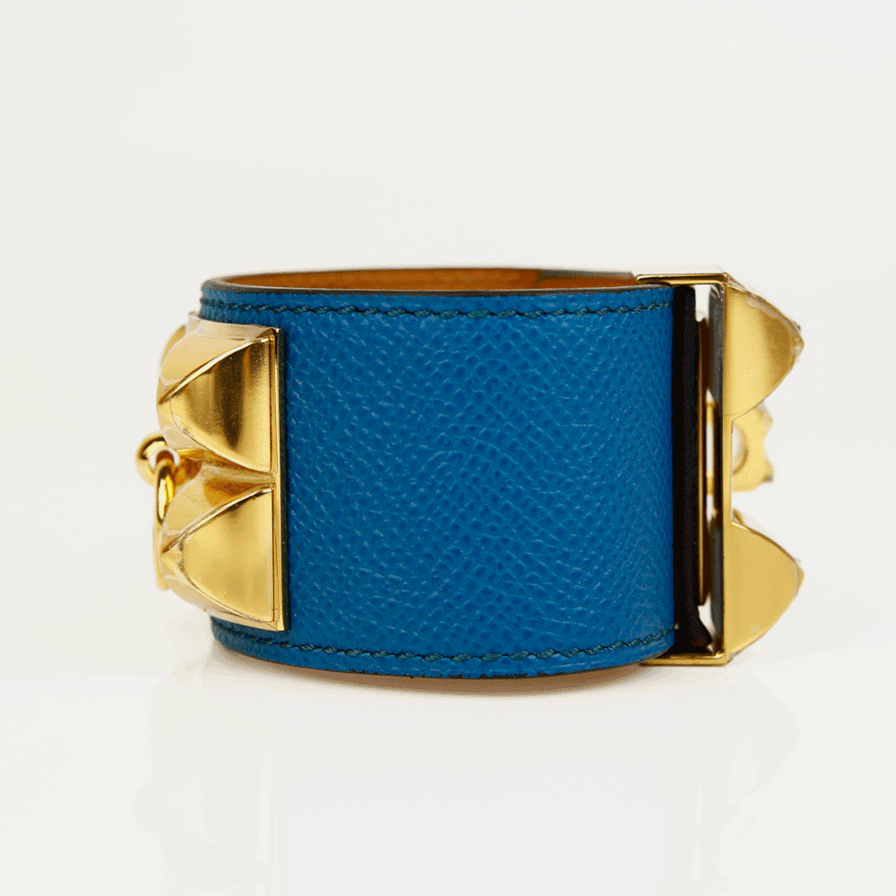 Hermès Collier de Chien Blue & Gold Bracelet