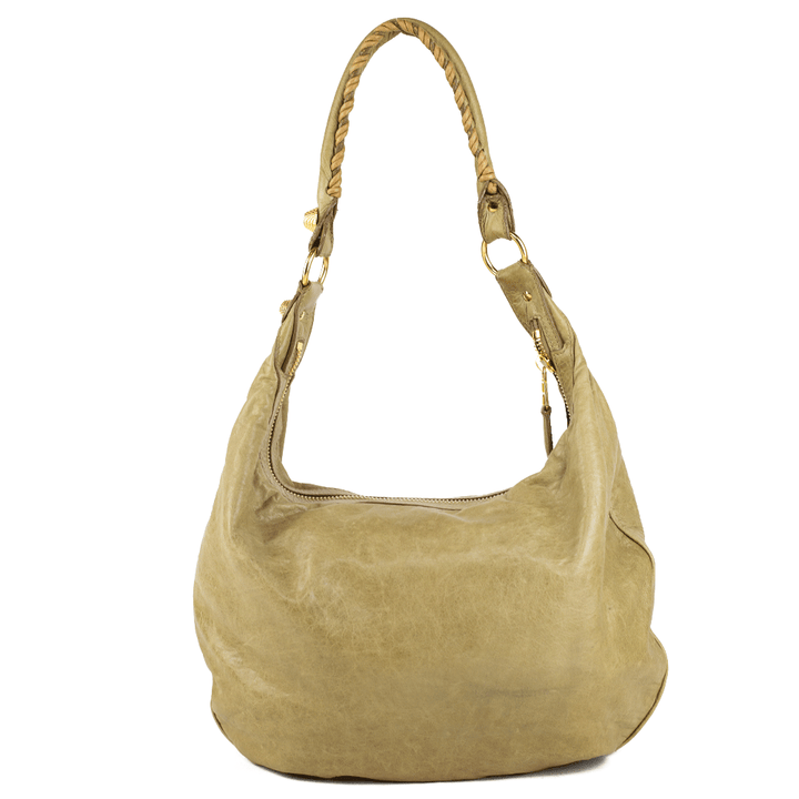 back view of Balenciaga Motocross Giant 21 Beige Leather Hobo Bag