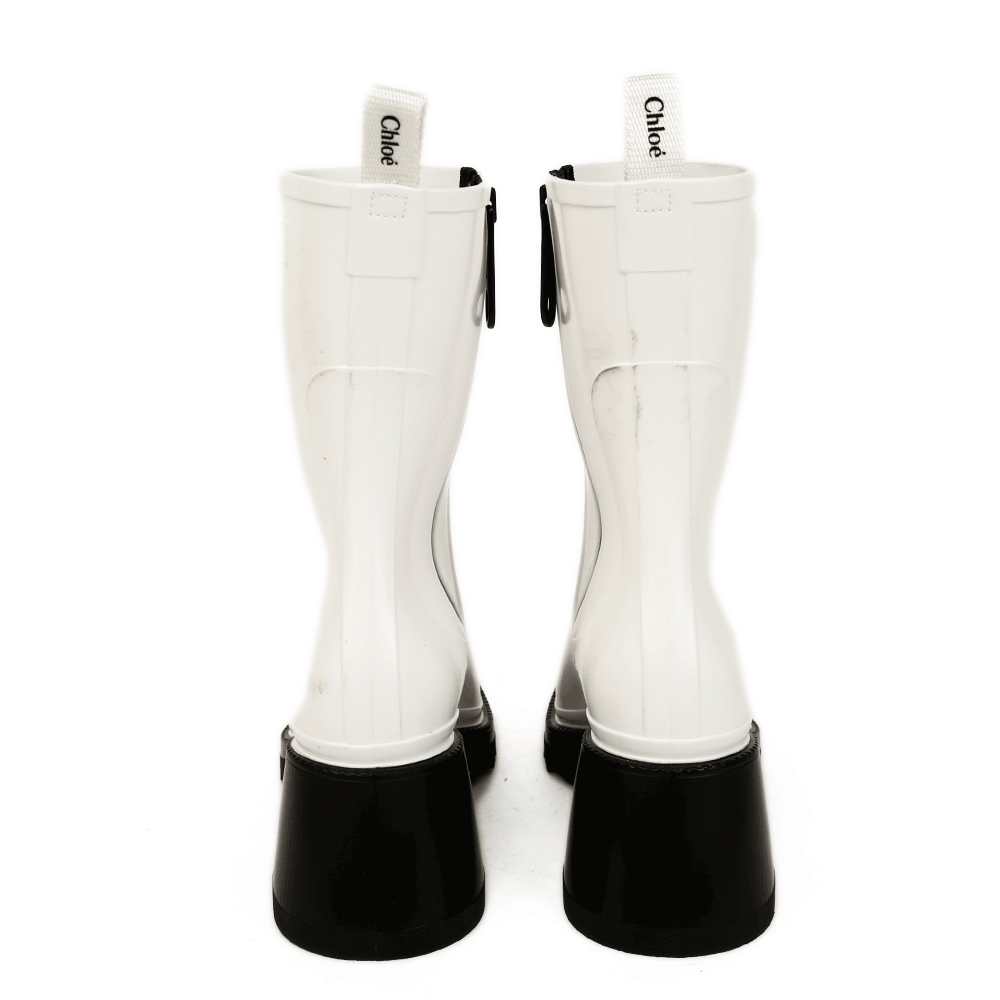 Chloé White Rubber Betty Rain Boots