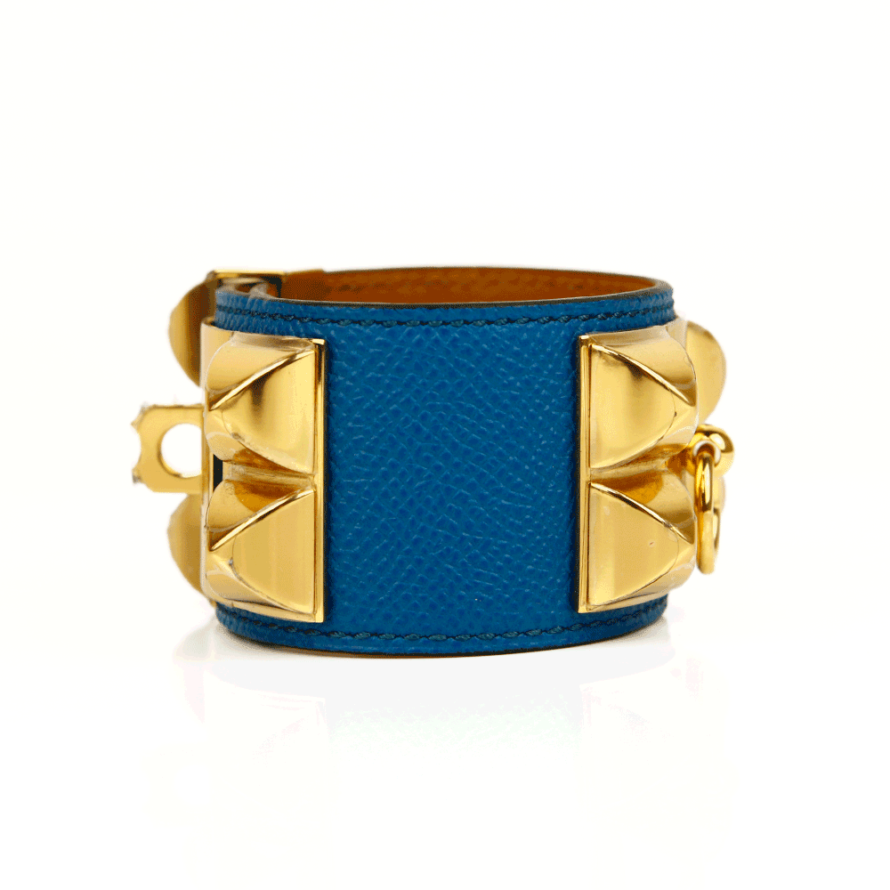 Hermès Collier de Chien Blue & Gold Bracelet