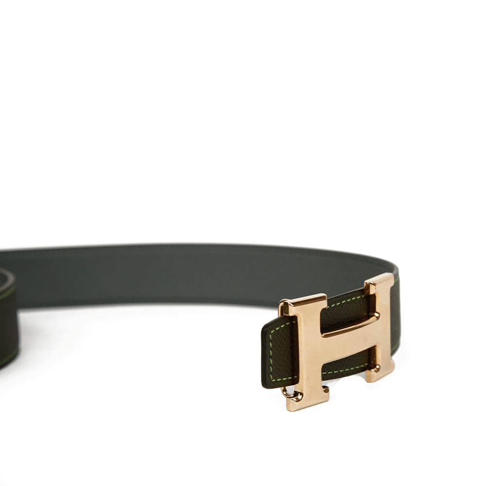 Hermès Reversible Leather H Buckle Belt