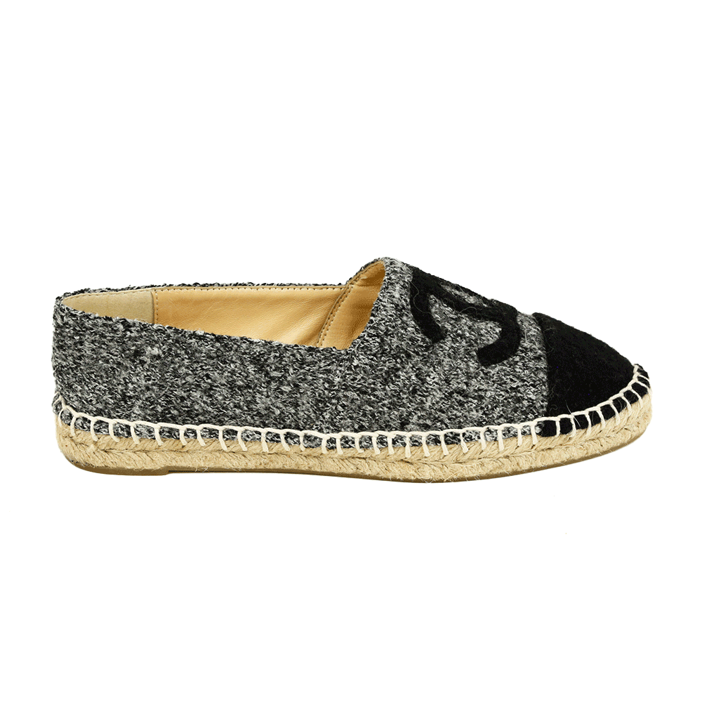 Chanel Gray Wool CC Espadrilles