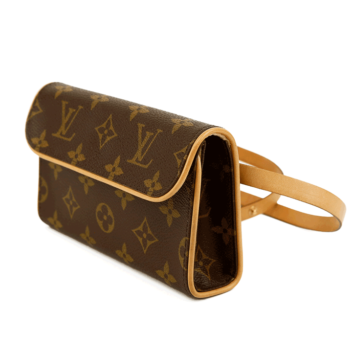 side view of Louis Vuitton Monogram Coated Canvas Pochette Florentine Belt Bag