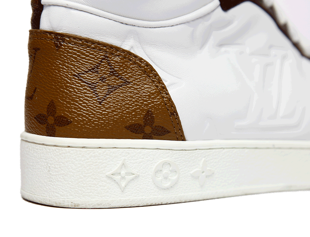 heel view of Louis Vuitton Boombox High Top Sneakers