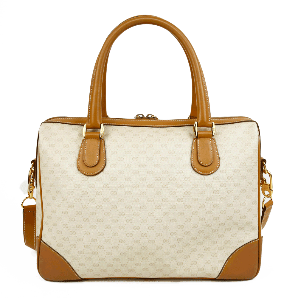 Gucci Vintage Micro GG Tan Boston Bag