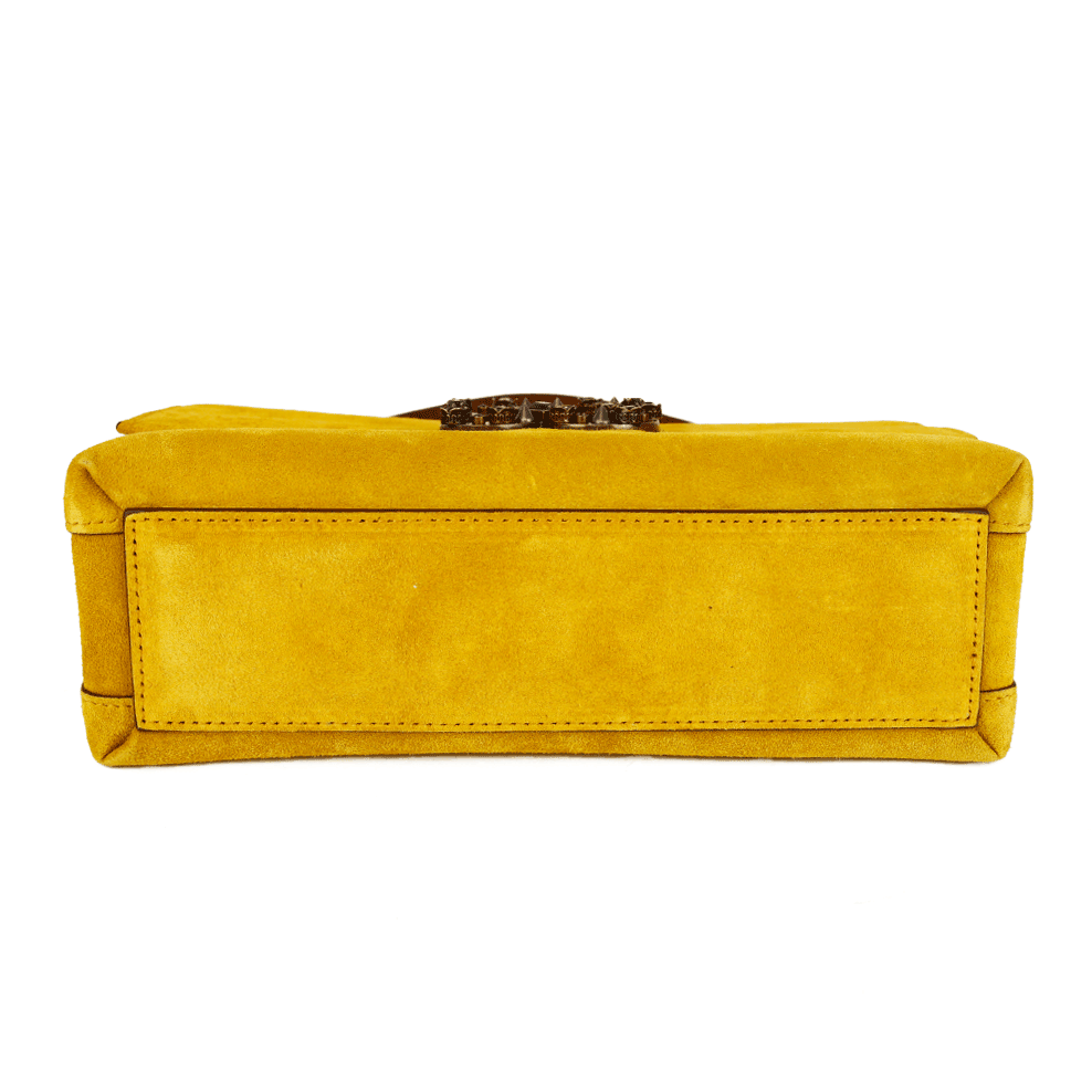 Dolce & Gabbana Yellow Suede DG Millennials Shoulder Bag