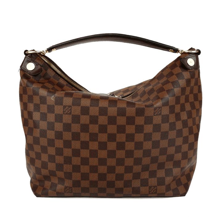 back view of Louis Vuitton Damier Ebene Duomo Hobo Bag