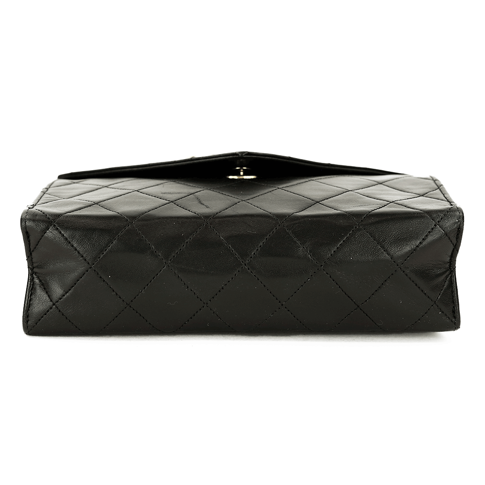 base view of Chanel Vintage Black Quilted Envelope Flap Bag