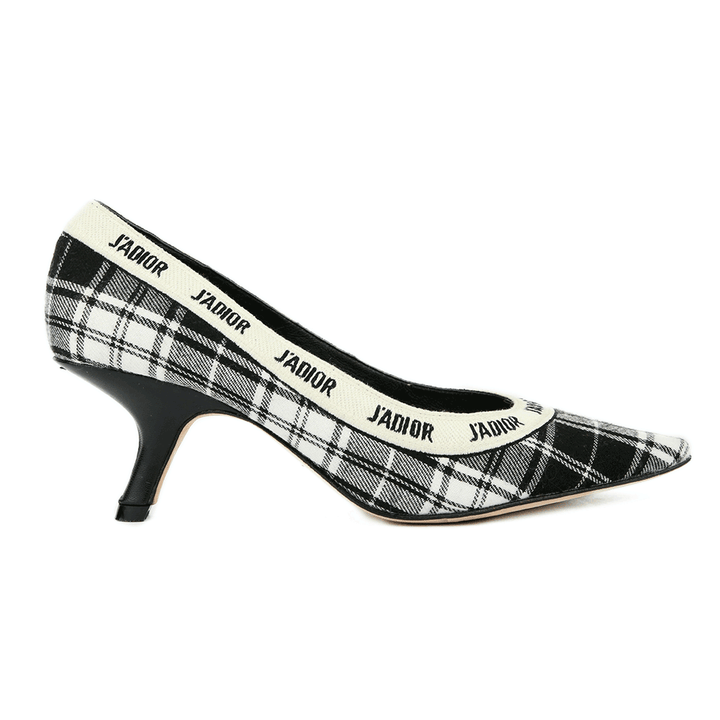 side view of Dior Tartan Check J'ADIOR Low Heel Pumps