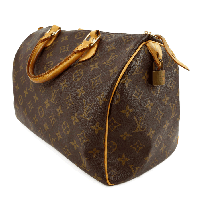 side  view of Louis Vuitton Monogram Speedy 30