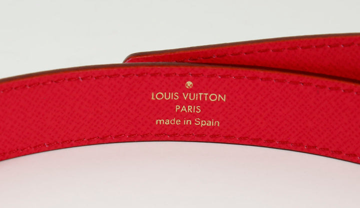 Louis Vuitton White & Multicolor Leather Slim Belt