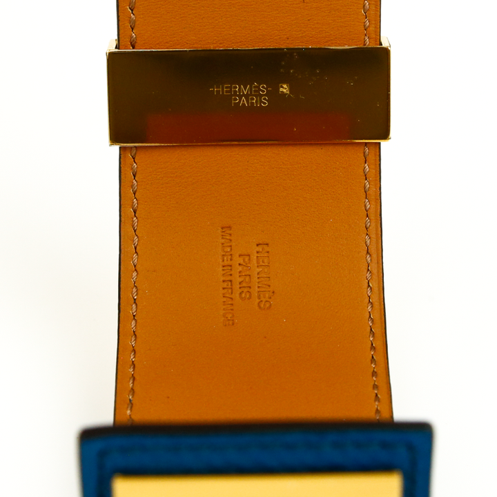 Hermès Collier de Chien Blue & Gold Bracelet