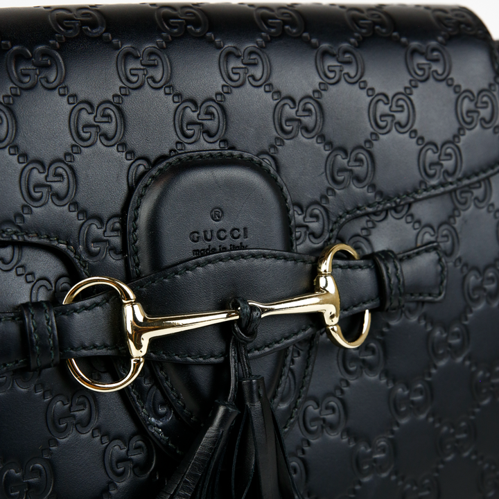 Gucci Black Micro Guccissima Medium Emily Shoulder Bag