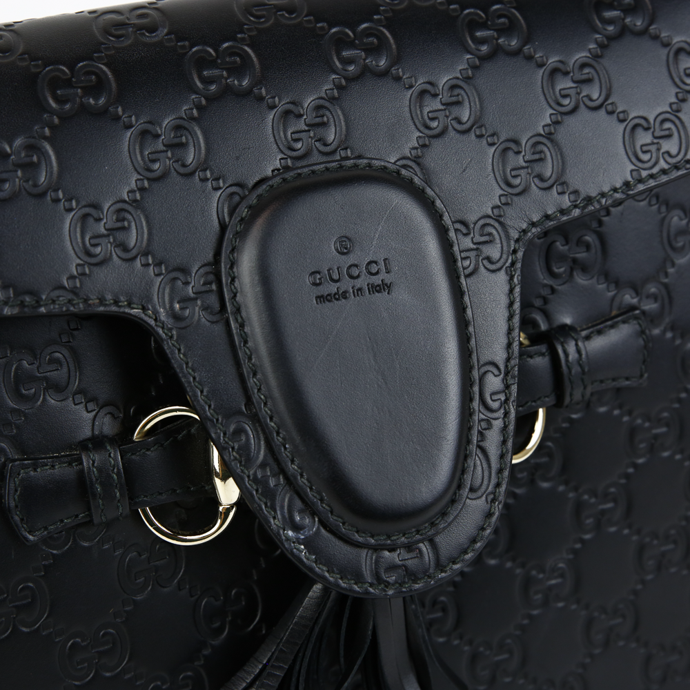 Gucci Black Micro Guccissima Medium Emily Shoulder Bag