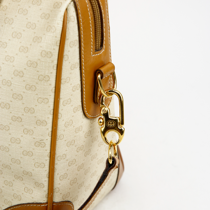 Gucci Vintage Micro GG Tan Boston Bag